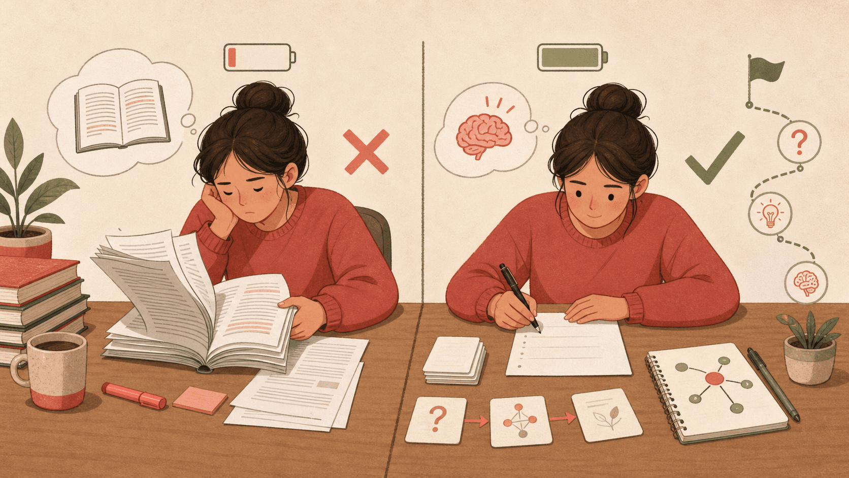 Illustration for Active Recall vs Rereading: What Actually Helps Students Remember More?